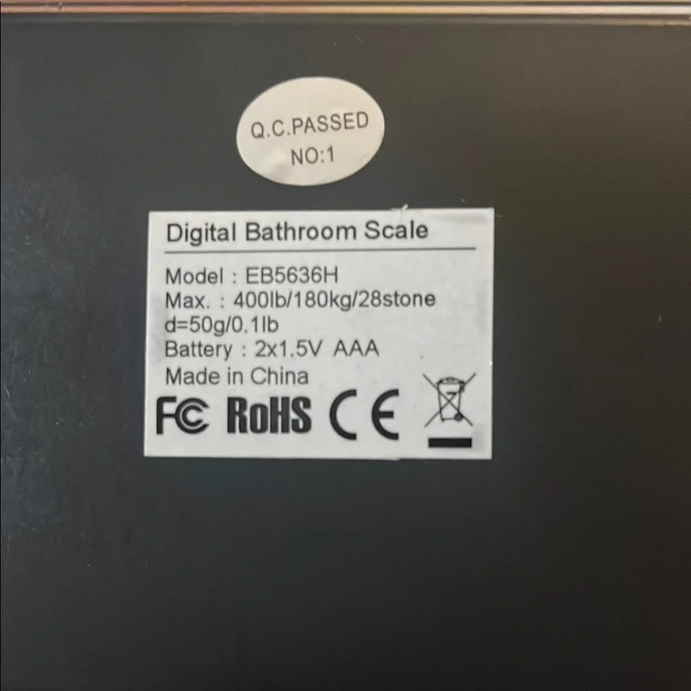 Letsfit Black Digital Bathroom Scale. - Picture 10 of 10
